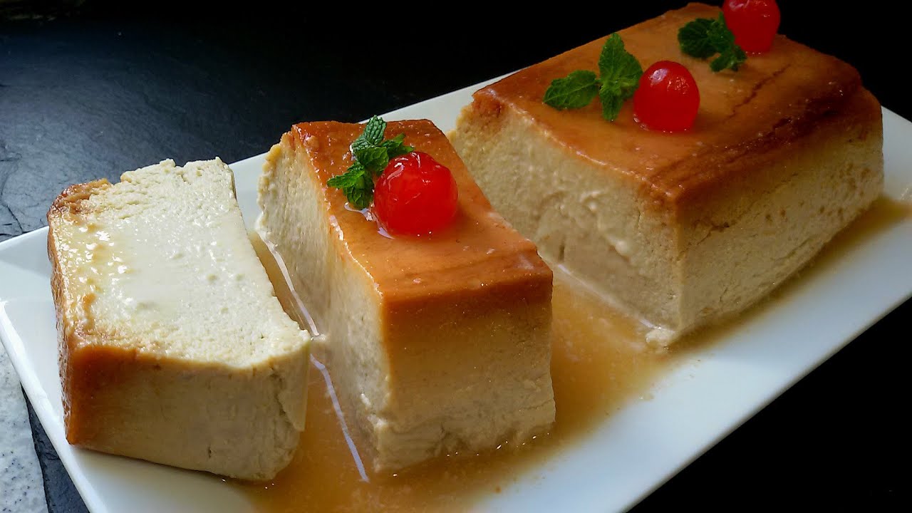 Flan de plátano al microondas (flan de banana)