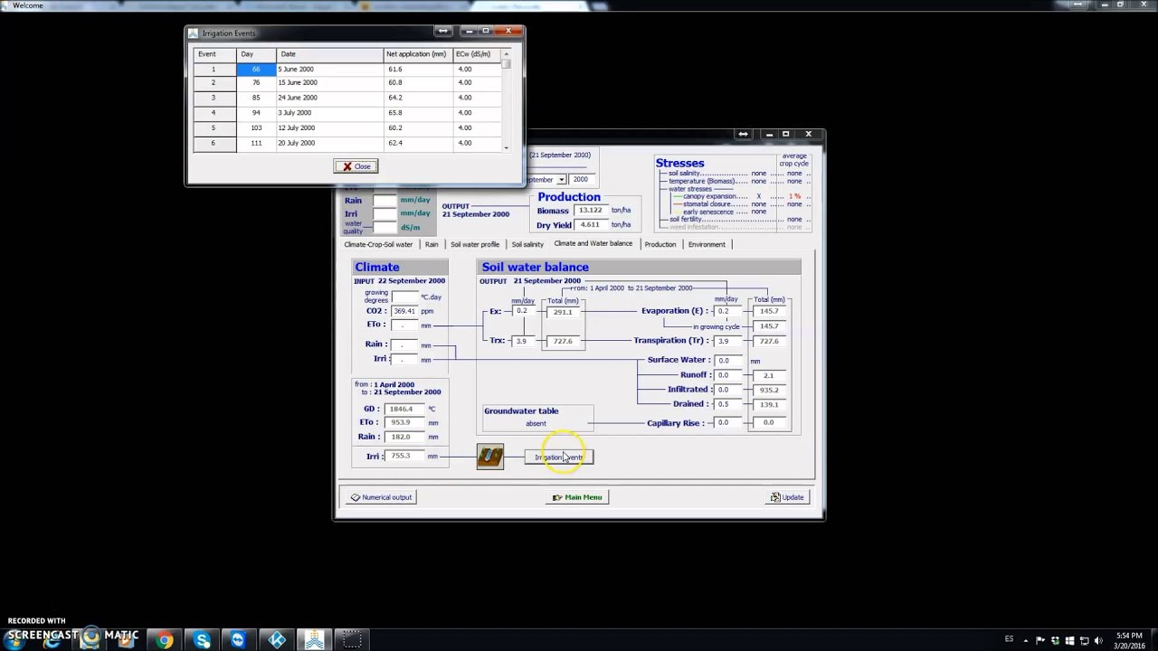 aquacrop tutorial: performing a single simulation