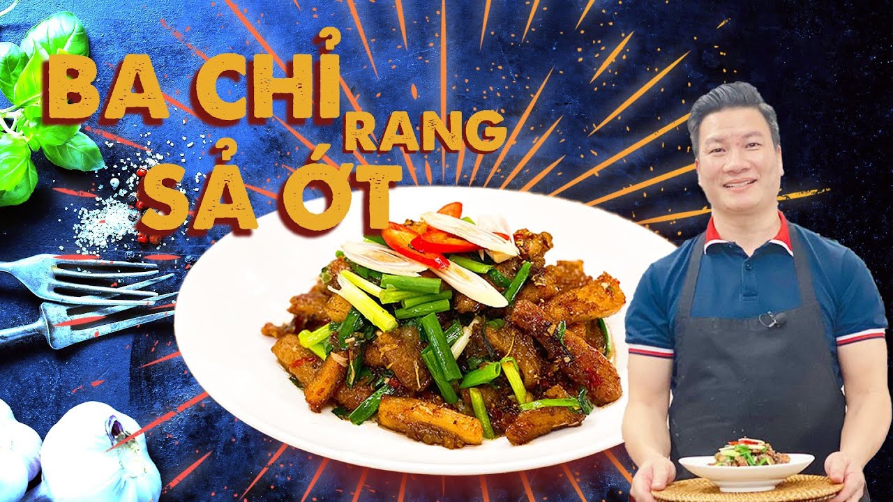 BA CHỈ RANG SẢ ỚT, rang xong lấy cơm trộn chảo cũng ngon | Cùng Cháu Vào Bếp