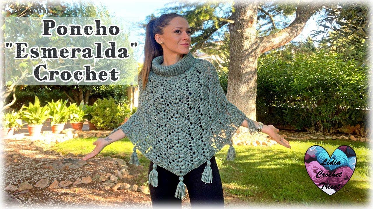 Poncho "Esmeralda" Crochet Relief "Lidia Crochet Tricot"