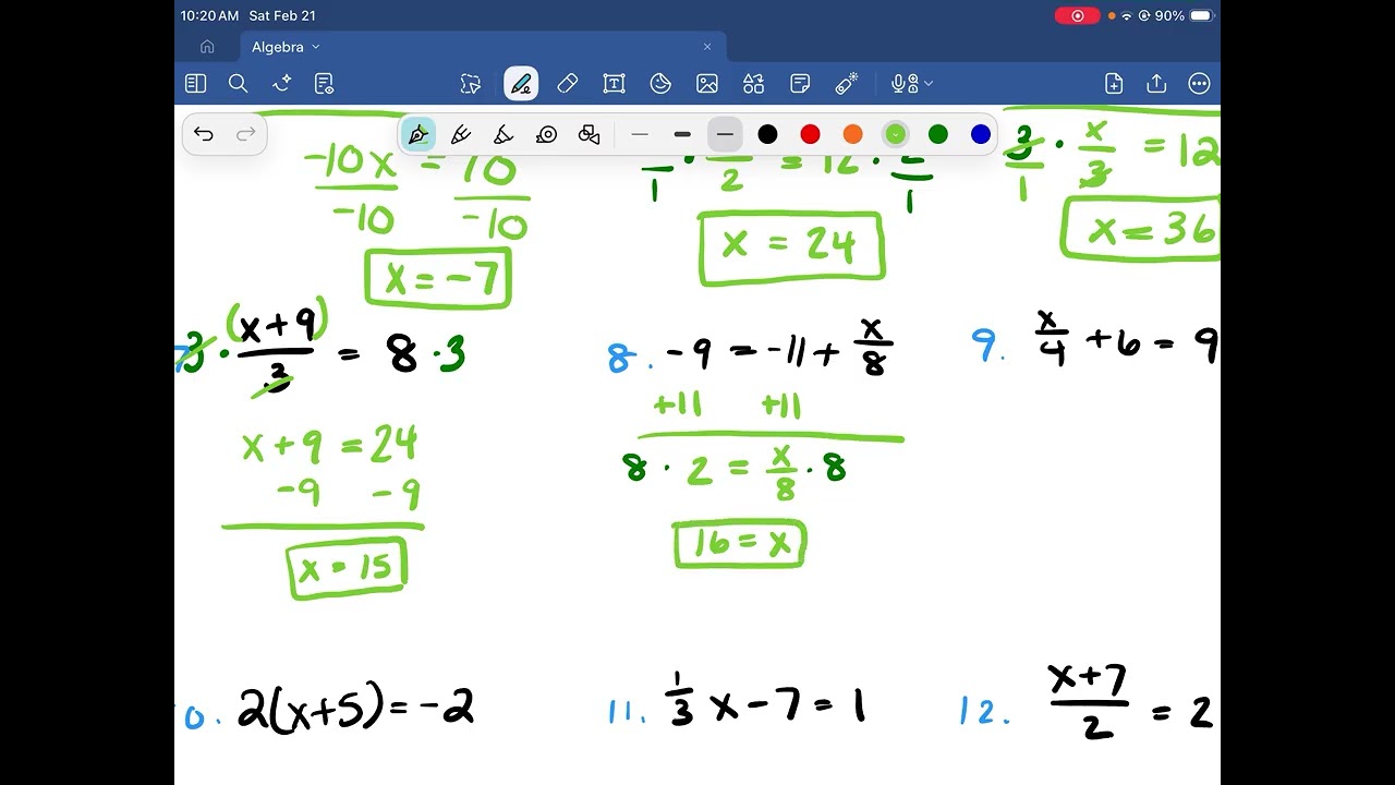 Two Step Equations 
