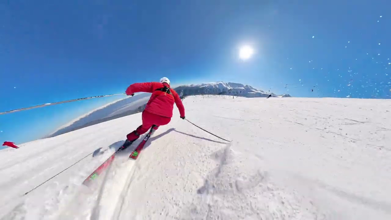 Skiing Bansko Mar 2026 cold and sunny run Plato