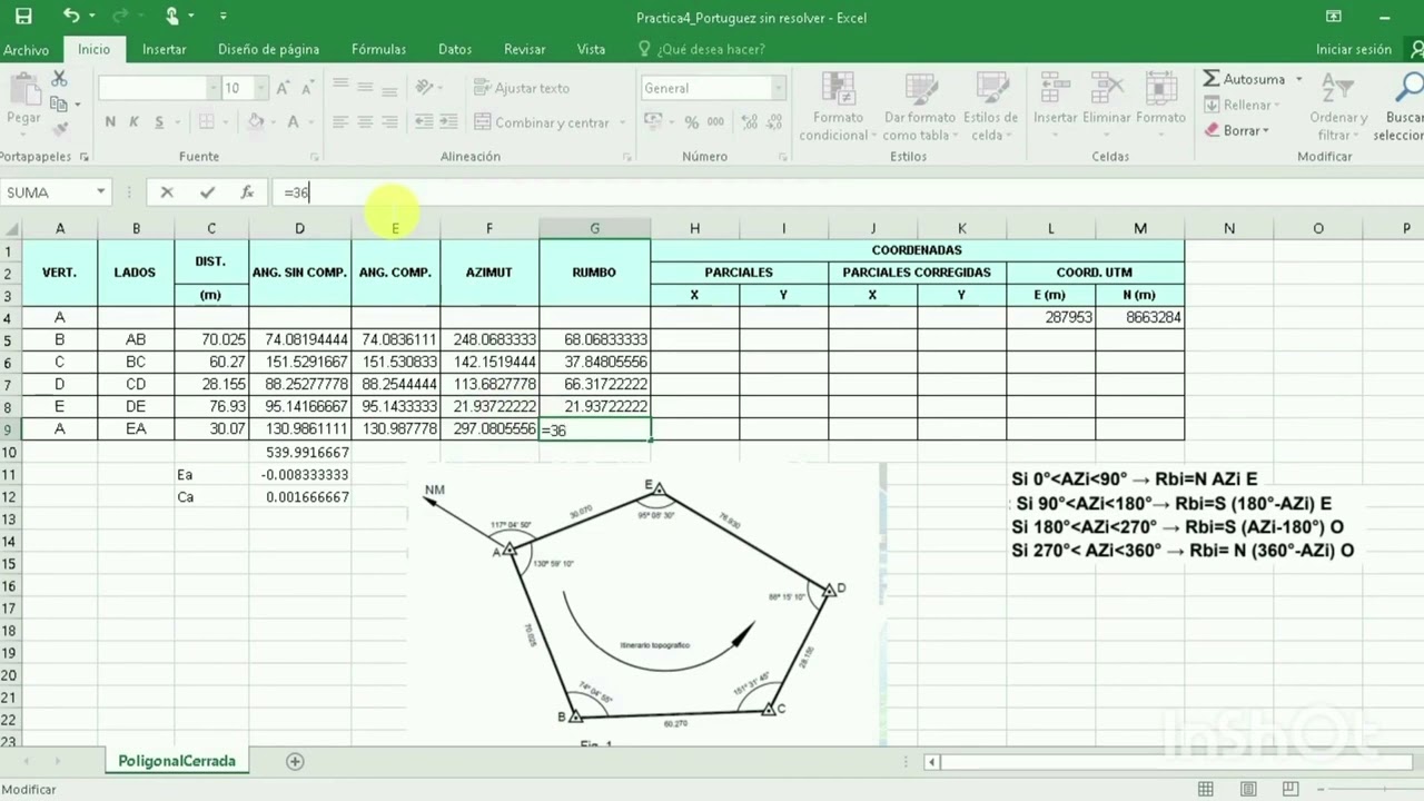 Poligonal Cerrada con QGIS