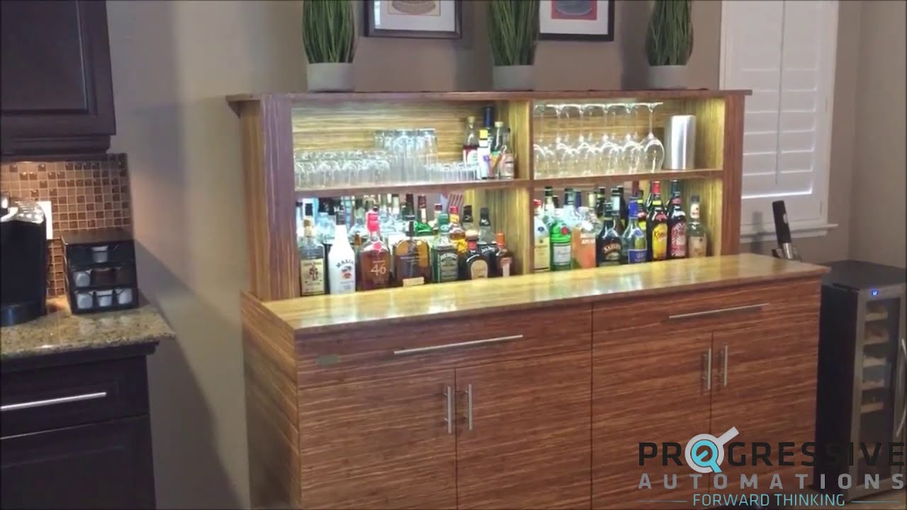 DIY Hidden Bar Cabinet Using Electric Lifting Columns
