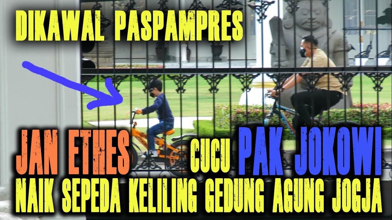 Cucu Pak Jokowi Jan Ethes Dikawal Paspampres Naik sepeda Keliling Gedung Agung Malioboro Yogyakarta