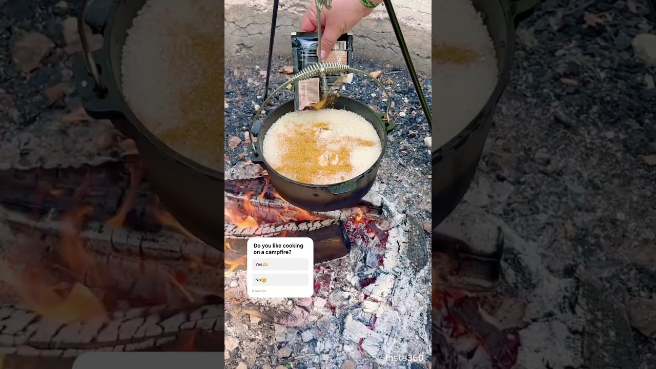 to cook on fire #campping #travel #usa #live #rice #pilaf #campfire #fire #cooking