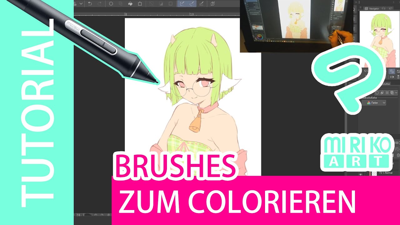 (CLIP STUDIO PAINT) Let's Tutorial 🎨Brushes - Coloration & Schattierung(German)