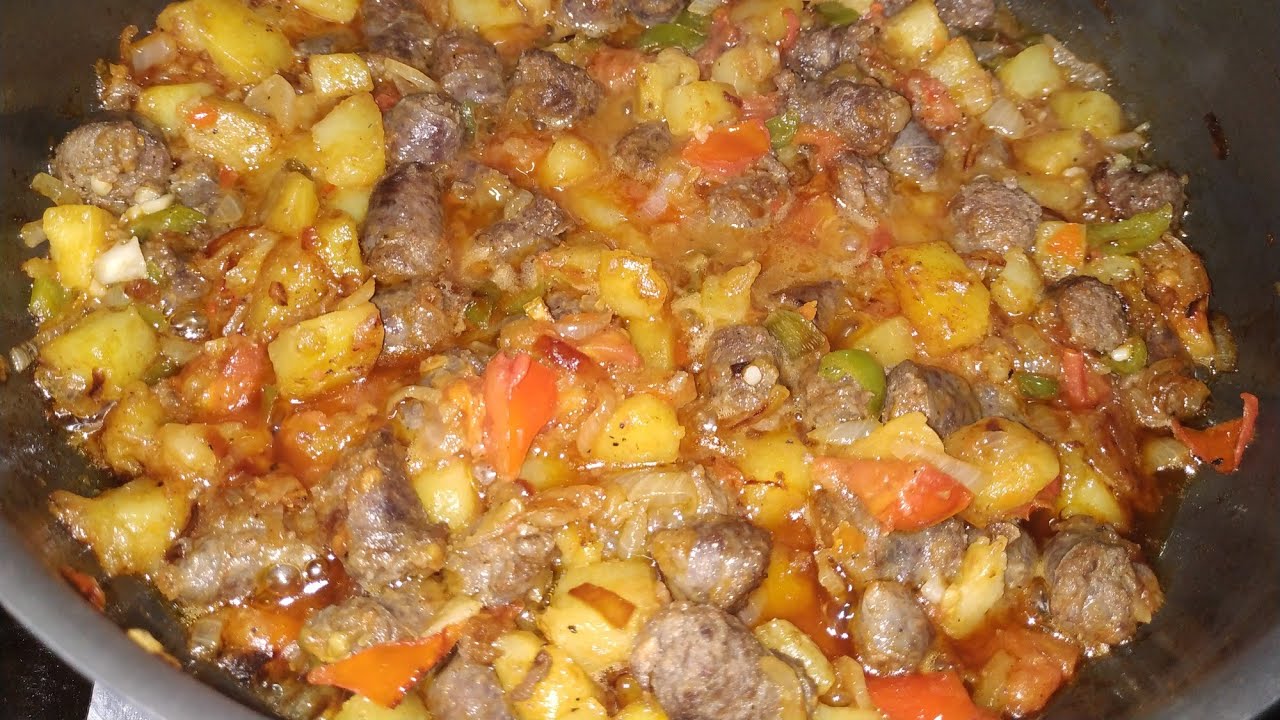 سجق بالبطاطس سهل وبسيط جدا مع صدفه جاد