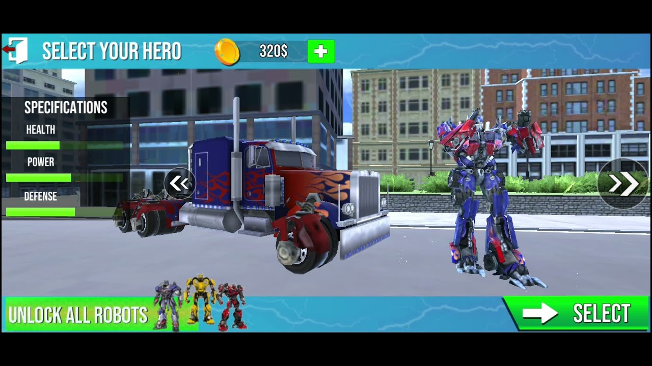 Transformers Optimus Prime Superhero Robot Action Car Game