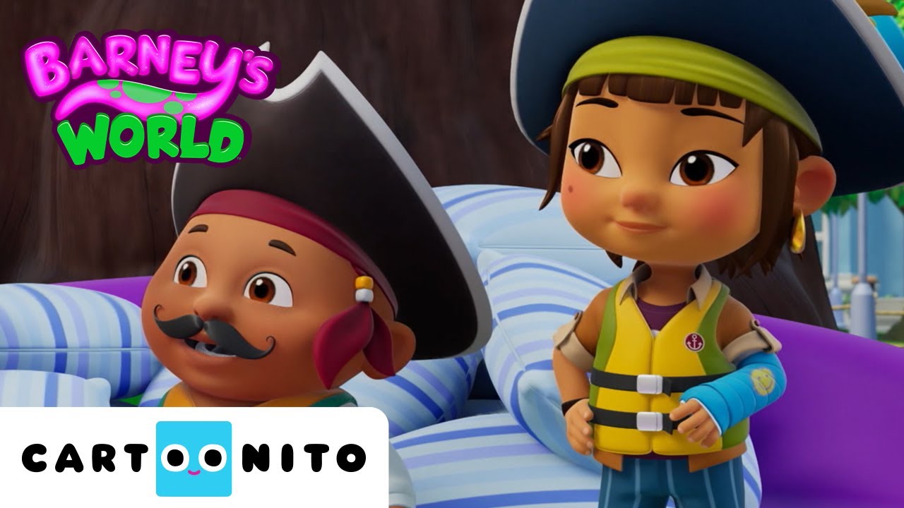 Barney the Pirate 🦜🌴⚓ 💜 | Barney's World | Cartoonito | Cartoons for Kids