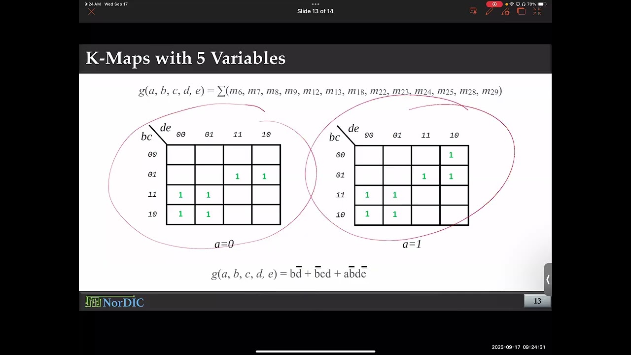 Lecture 11: 5-Variable K-Maps + 7-Segment Display + NAND-NAND Logic