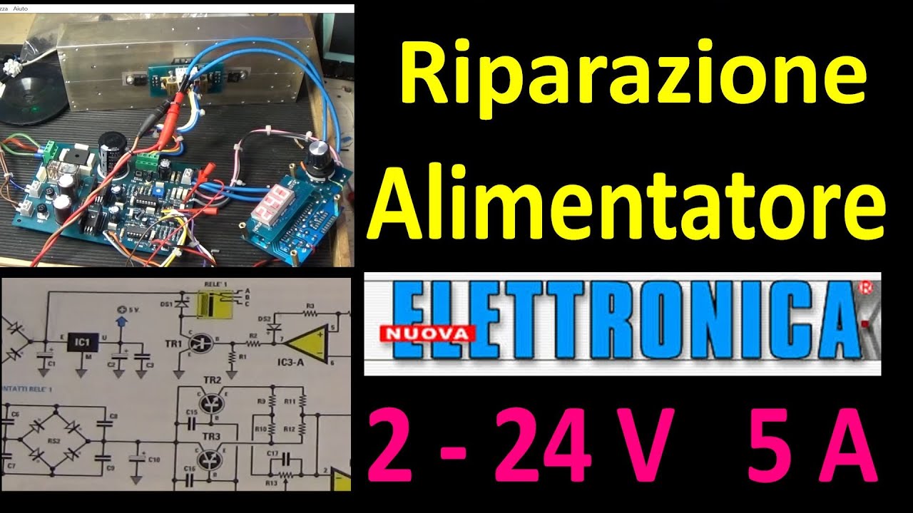 0547: Riparazione Alimentatore lineare 2-25V 5A Nuova Elettronica 196