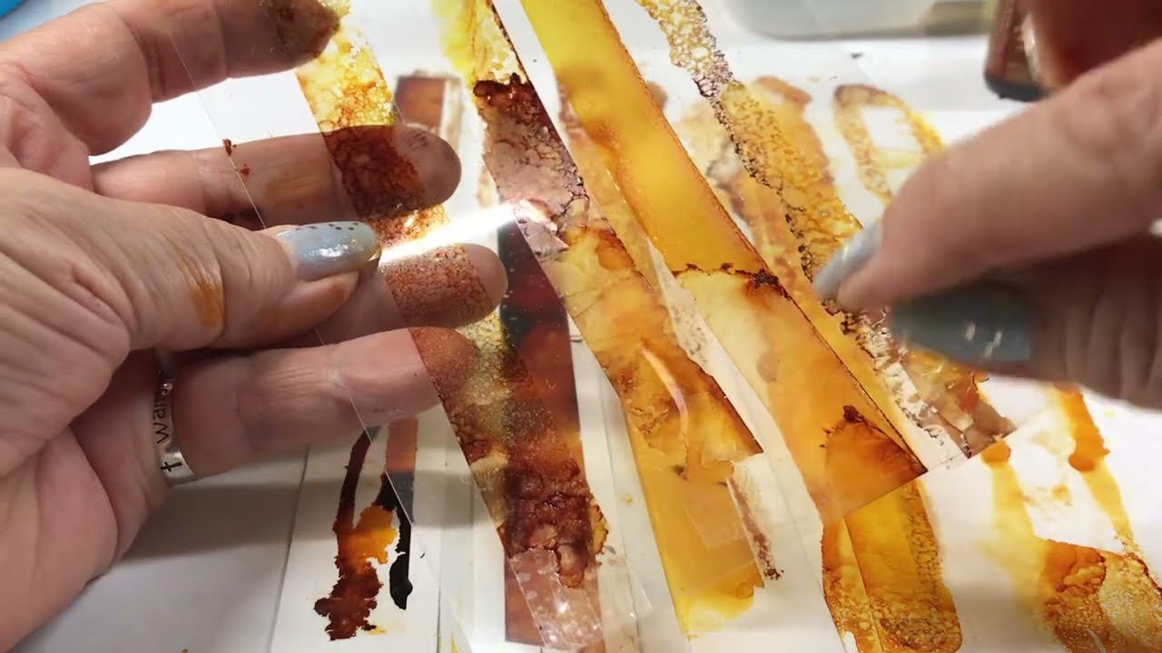 How to make Vintage Tape: A Tutorial  using Alcohol Ink, and Shiny Tape.  Make it Simple!