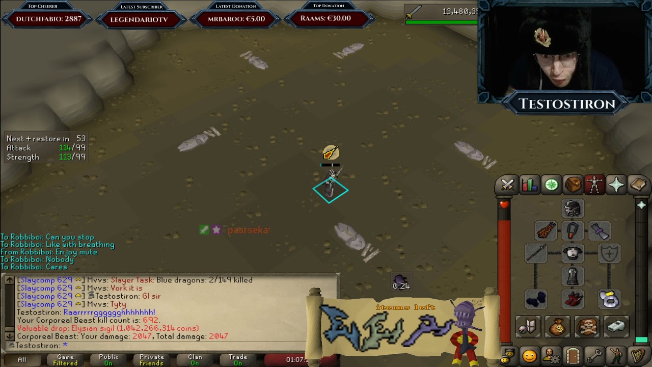 Testostiron Getting Elysian sigil (IRONMAN) 692 KC