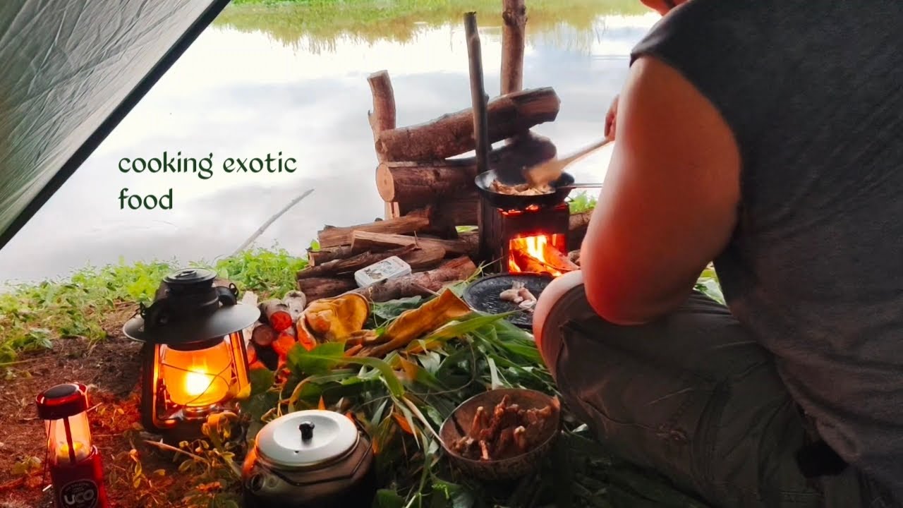 Solo moto camping sa gitna ng napaka tahimik na kabukiran, cooking and eat, exotic food ❗❗ASMR❗❗