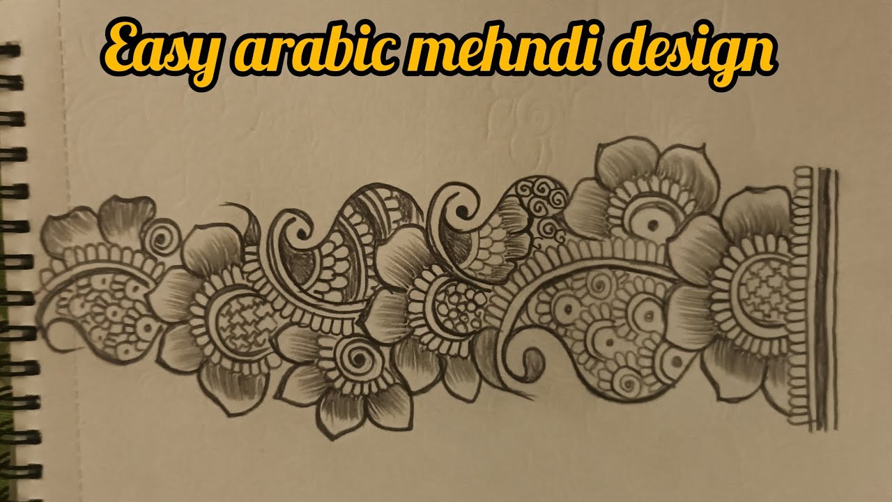 Easy arabic mehndi design || drawing book per arabic mehndi ka design 