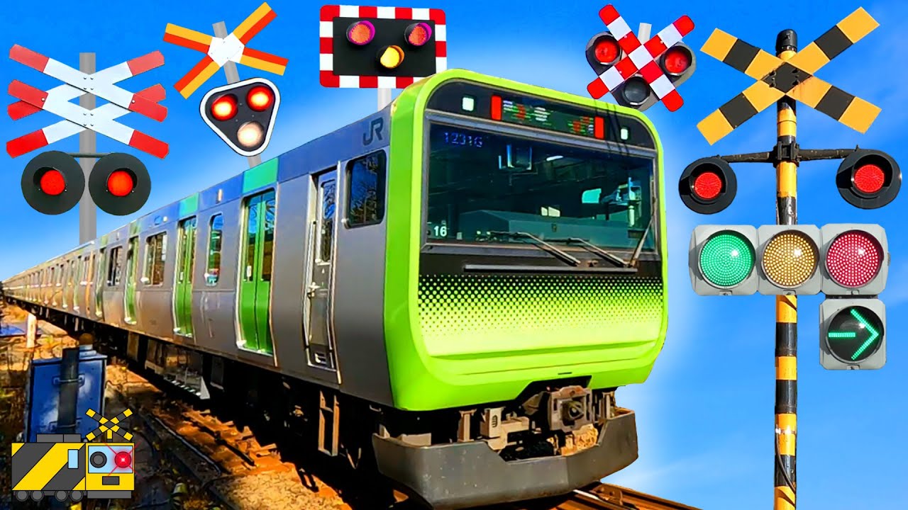 【電車】踏切動画【ふみきり 鉄道】train railway railroad crossing 山手線