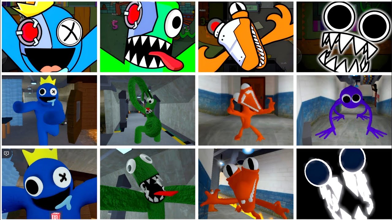 Accurate Roleplay + Rainbow Friends Monster All Jumpscare Vs Rainbow Alphabet Lore All Jumpscare 