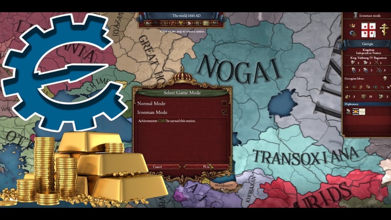 Europa Universalis 4 | Unlimited Cash, Manpower & Mana points Cheat | Ironman compatible |