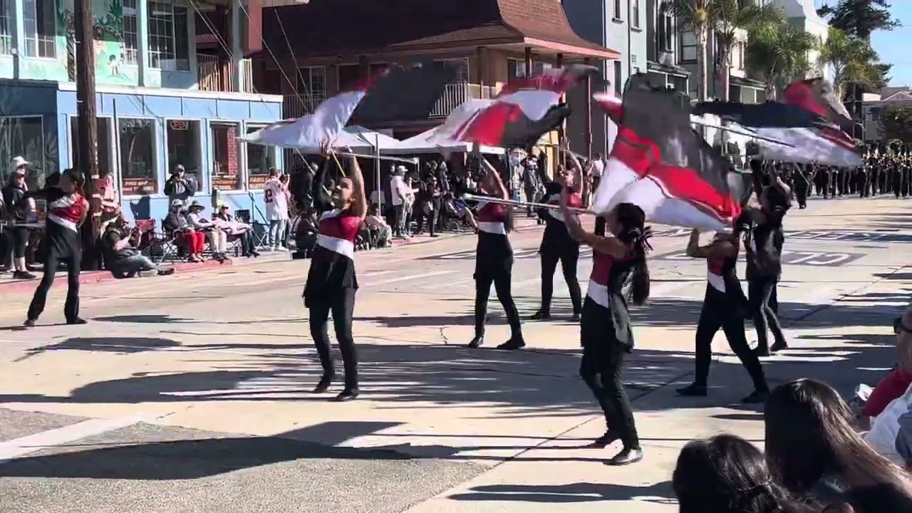 Weaver Middle school Marching band & color guard at 2024 Santa Cruz band review