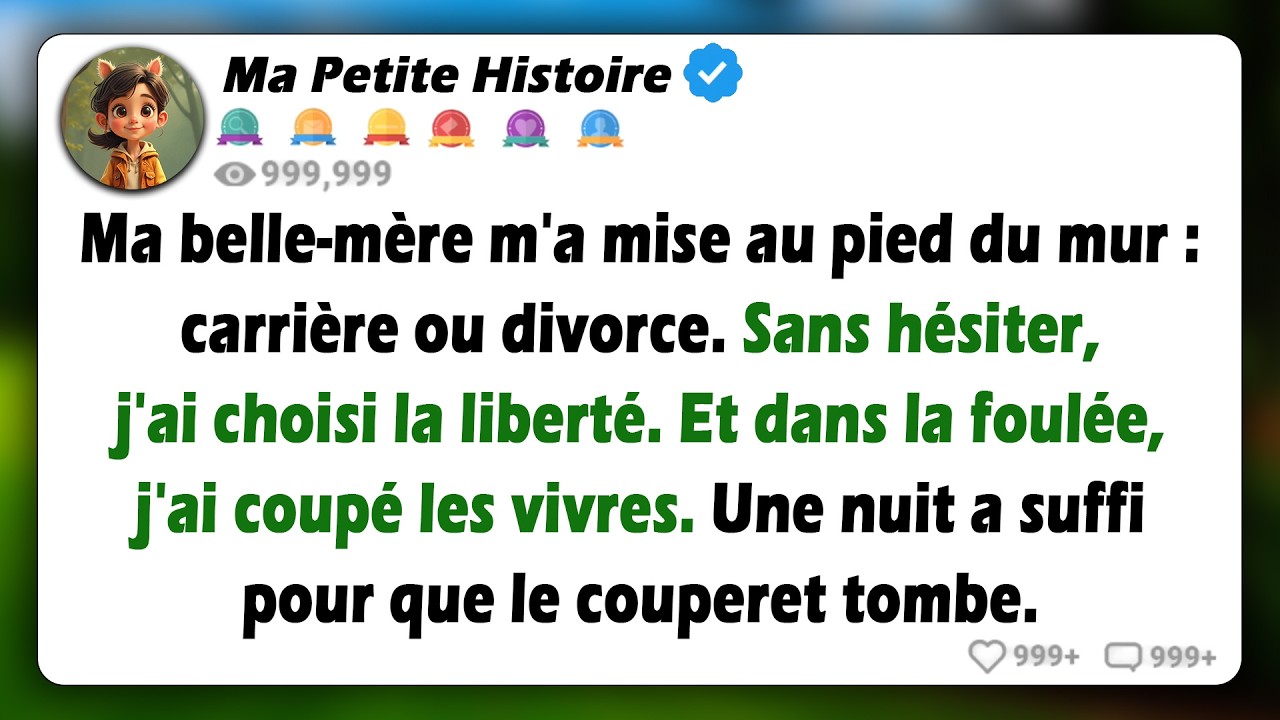 Ma belle-mère m'oblige à choisir entre deux options : quitter mon travail ou divorcer