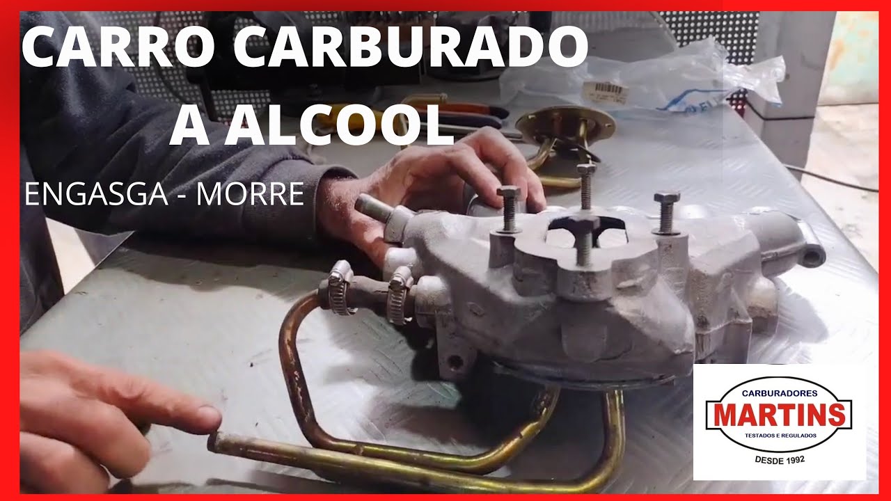 Carro carburado a álcool/ engasga - morre/ Defeito comum - coletor que não aquece/martins carburador