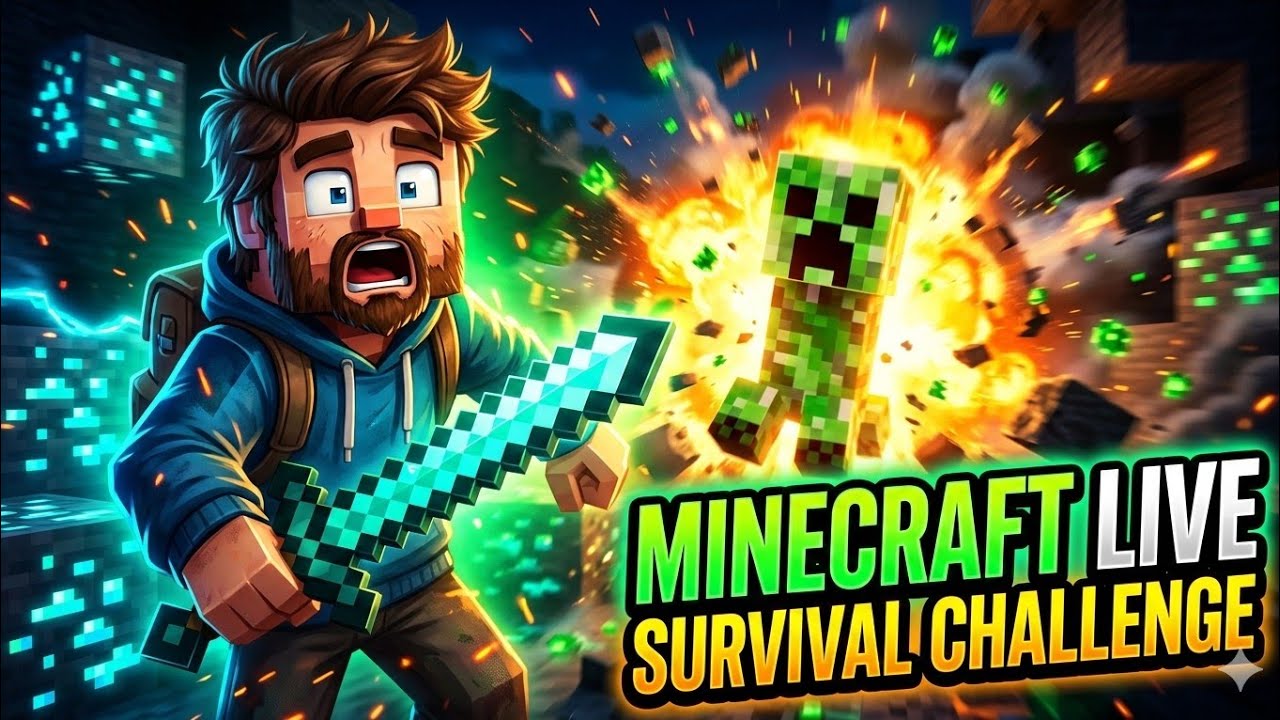 Minecraft Live 🔥 Hardcore Survival Challenge | Hindi Live Gameplay | Can I Survive?