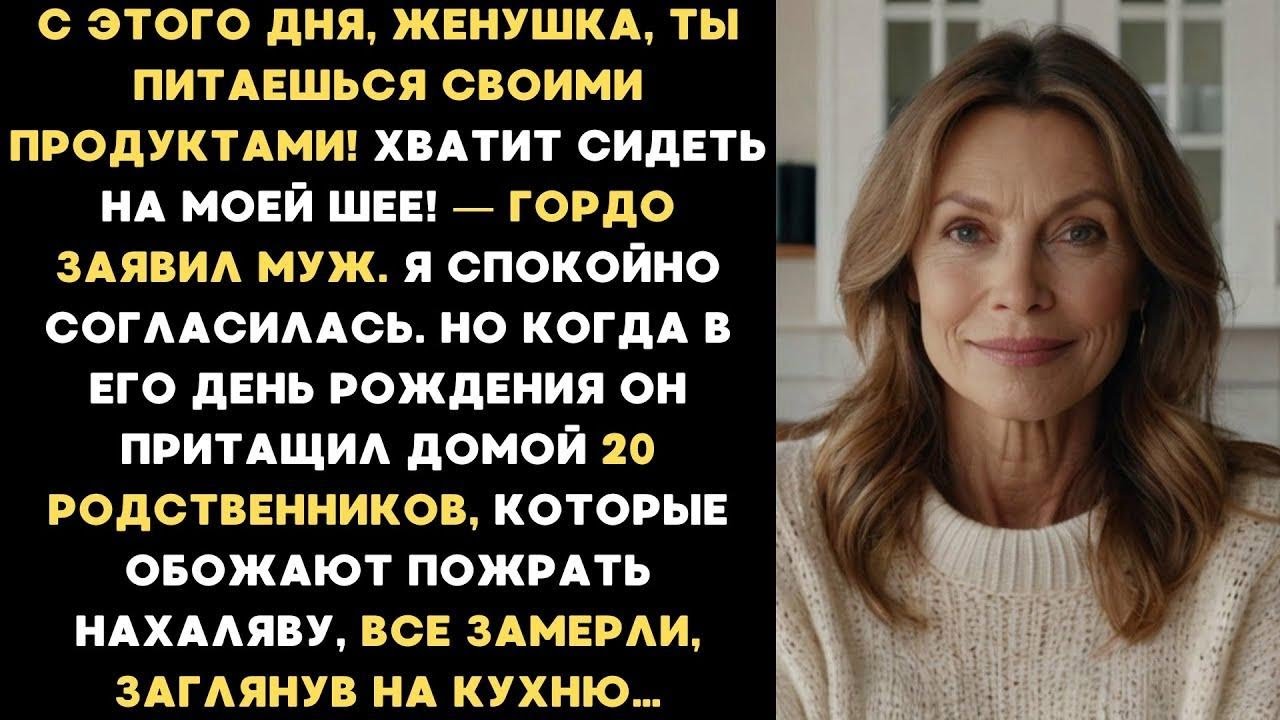Муж заявил  С этого дня ты ешь свои продукты! Но в его день рождения родня замерла посмотрев на