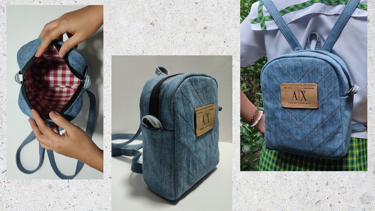 DIY Cute Backpack Out of Old Jeans 🎒 Backpack Sewing Tutorial #diy #upcycle