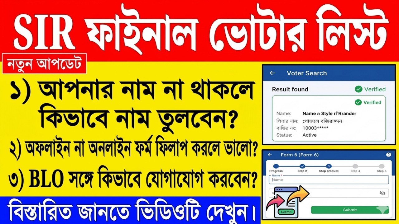 ভোটার লিস্টে নাম নেই?😱কি করবেন দেখুন | ভোটার লিস্ট ২০২৬ নতুন আপডেট | Voter List 2026 Bengali