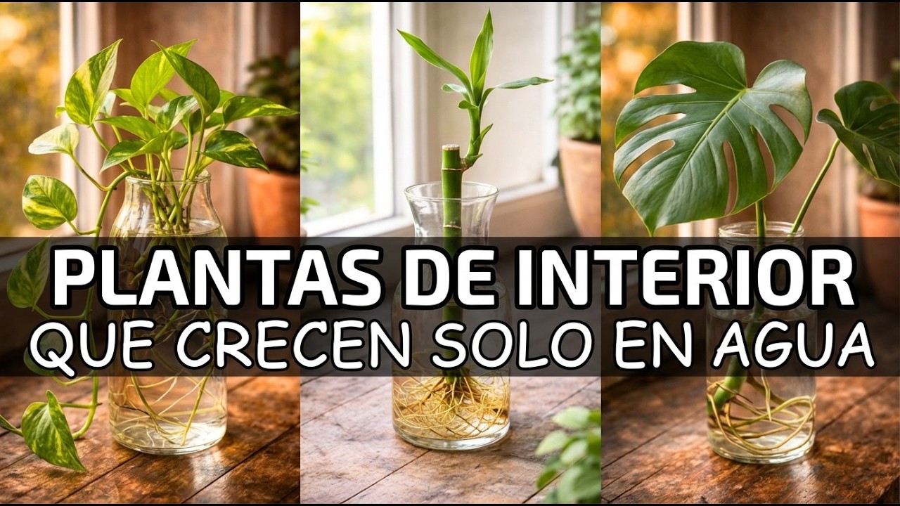 20 plantas de interior que crecen solo con agua