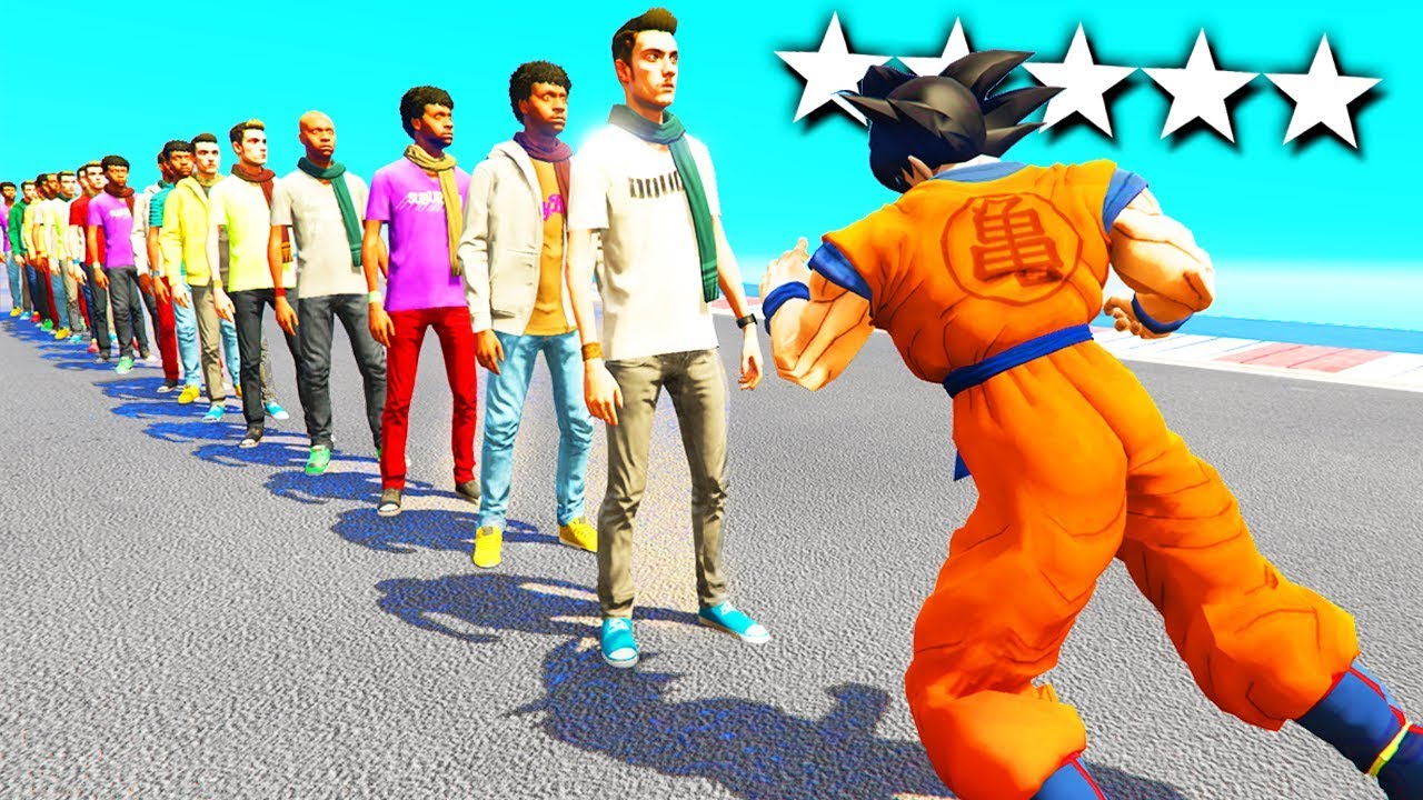 QUANTE PERSONE PUÒ UCCIDERE GOKU SU GTA5?!