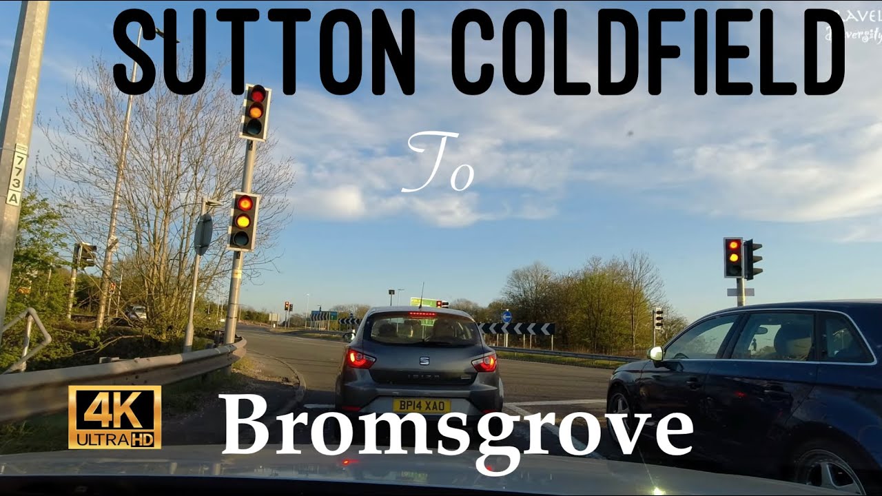 Driving in England /Sutton Coldfield to Bromsgrove Worcestershire UK