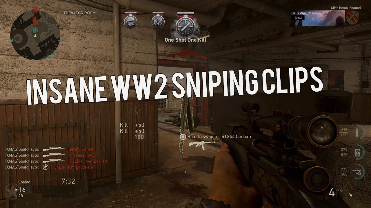 INSANE COD SNIPING CLIPS (WW2 SNIPER HIGHLIGHTS)
