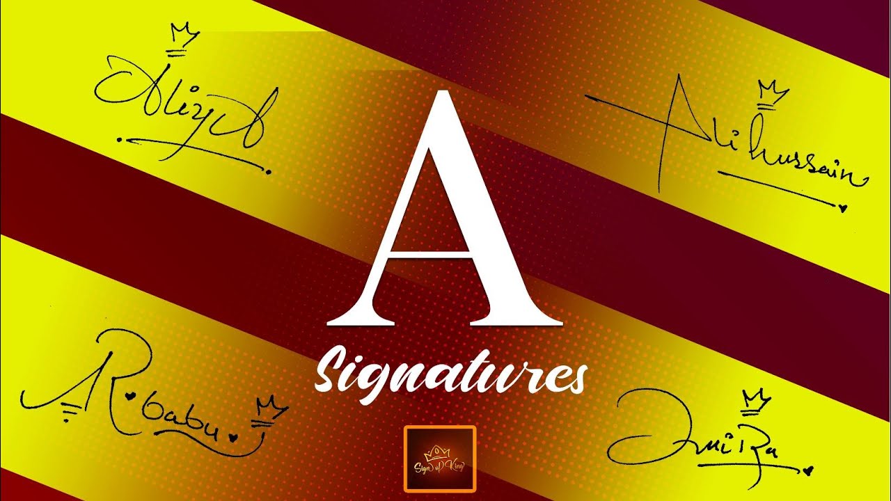 Signature for letter A - How to draw Signature (Alphabet 
