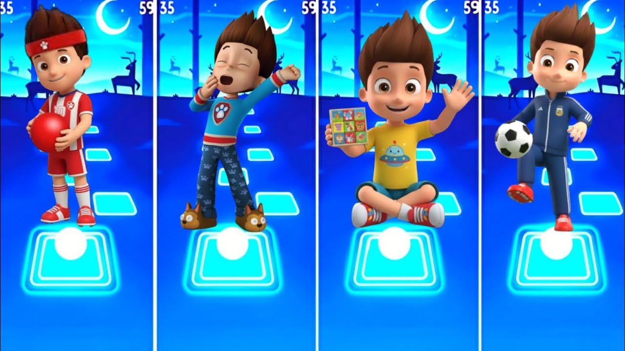 PawPatrol Ryder VS Rubble Paw Patrol VSPaw Patrol VS Marshall- Tiles Hop EDM Rush