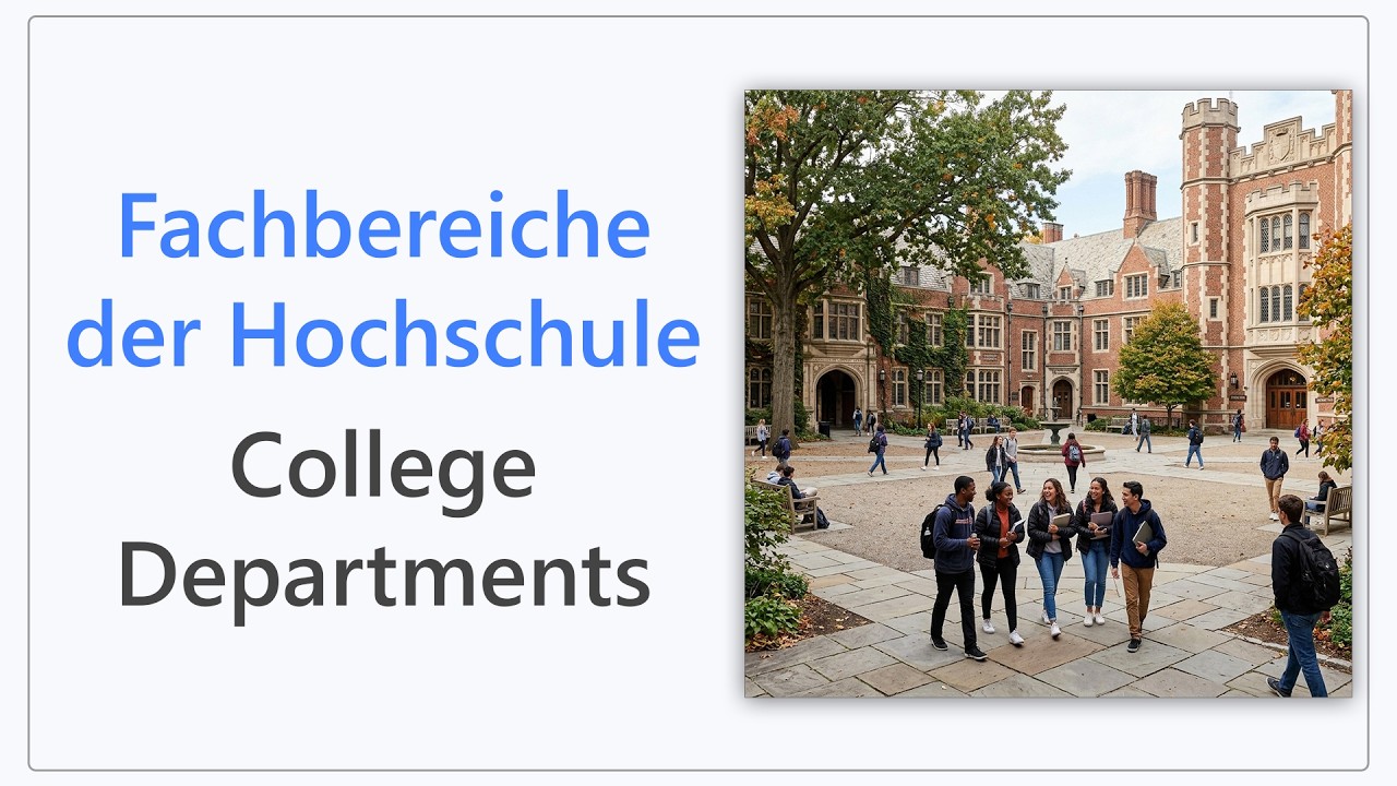 55 German Words for College Departments | Intermediate German Vocabulary