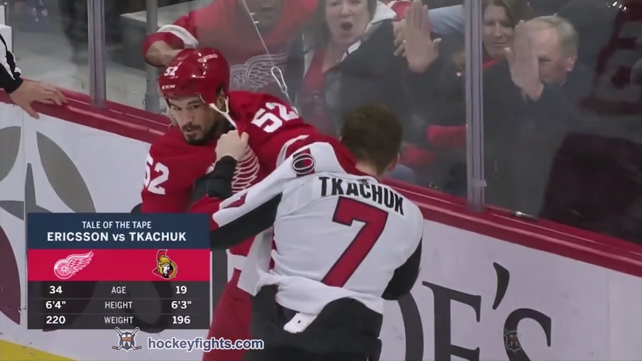 Brady Tkachuk vs Jonathan Ericsson Feb 14, 2019