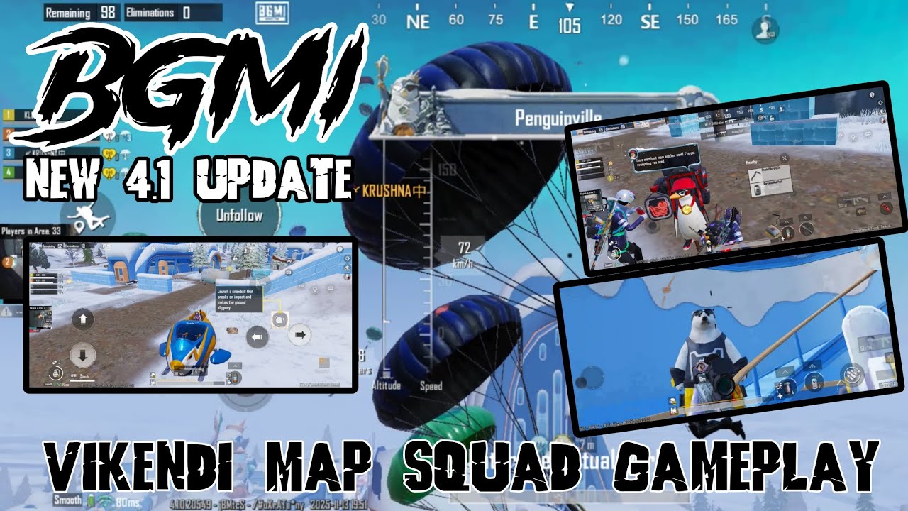 BGMI NEW 4.1 UPDATE SQUAD GAMEPLAY || VIKENDI MAP || NOOB GAMEPLAY || 40 FPS PLAYERS ||YouTube Abhi 