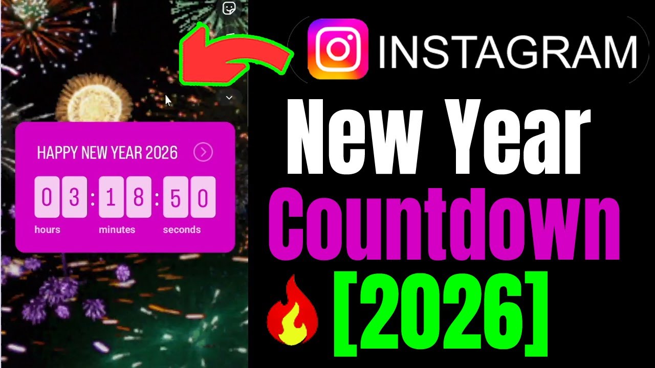 Как добавить обратный отсчет до Нового года 2026 в Instagram в Stories