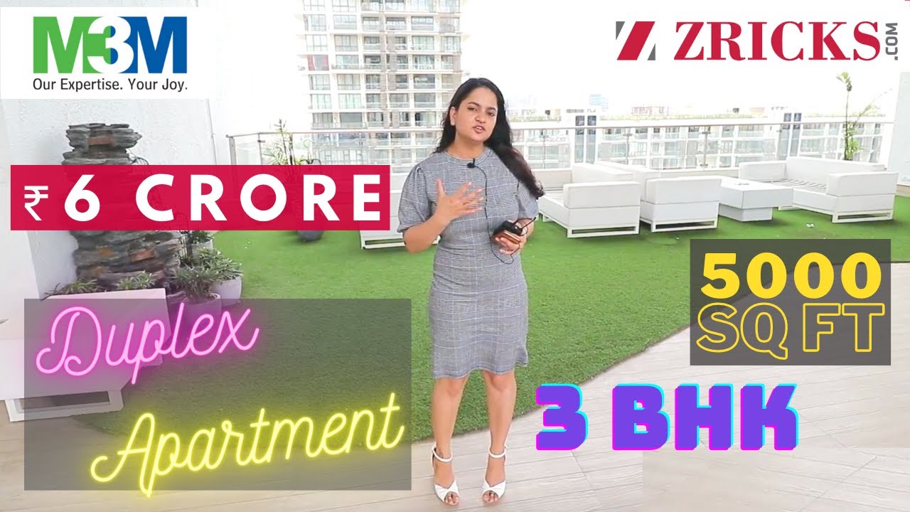 ₹6 Cr (5000 sq ft) 3 BHK Duplex Apartment ♥️ Ultra Luxury Residences ► M3M Golf Estate, Gurugram