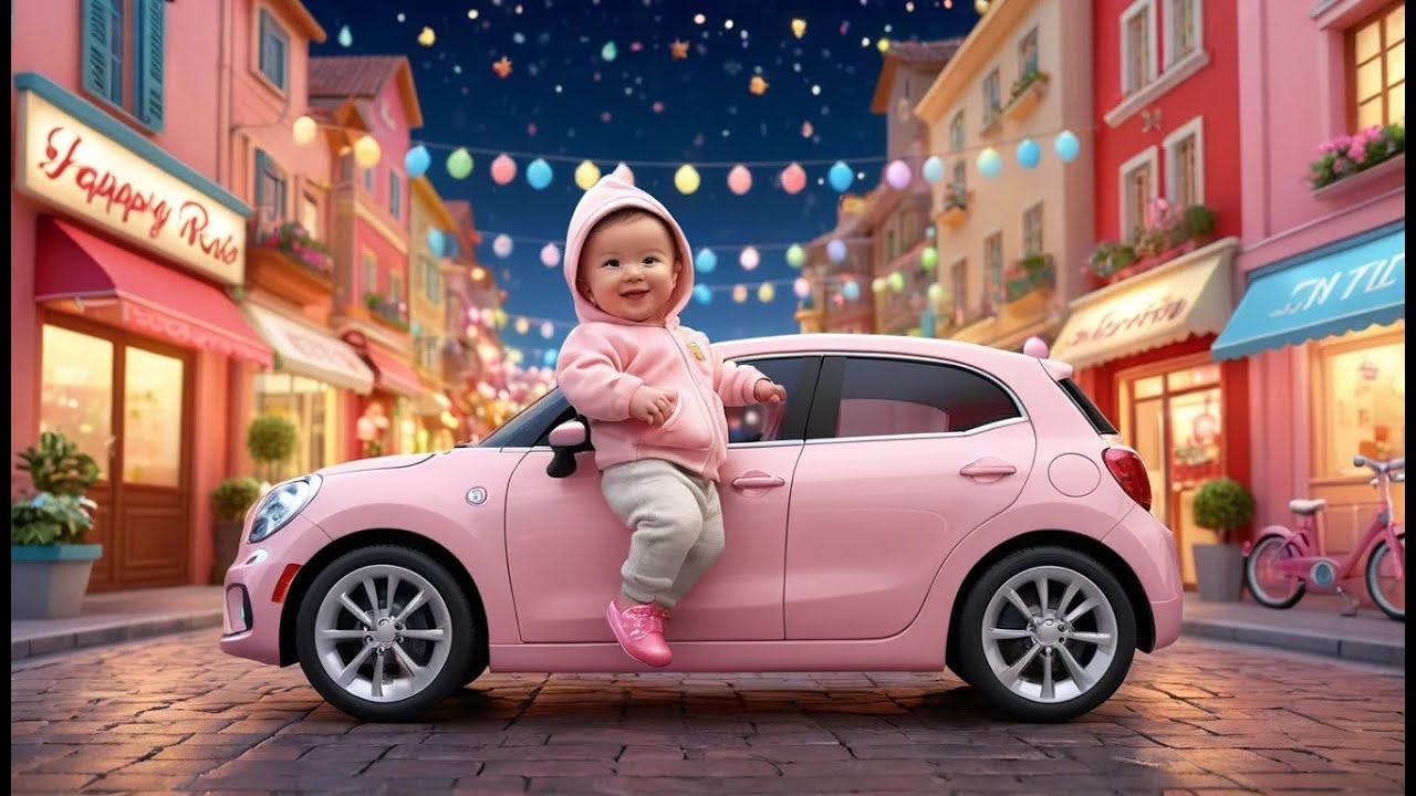 Red Car’s New Year City Ride | City Lights Adventure | Kids Car Animation