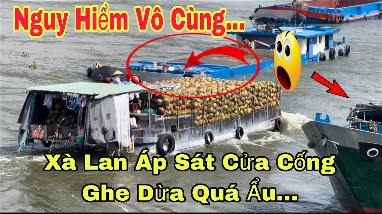 Quá Nguy Hiểm:Do Dành Vượt Cống Ghe Dừa Quá Ẩu,Xà Lan Tàu Kéo Va Chạm Tuột Cống…