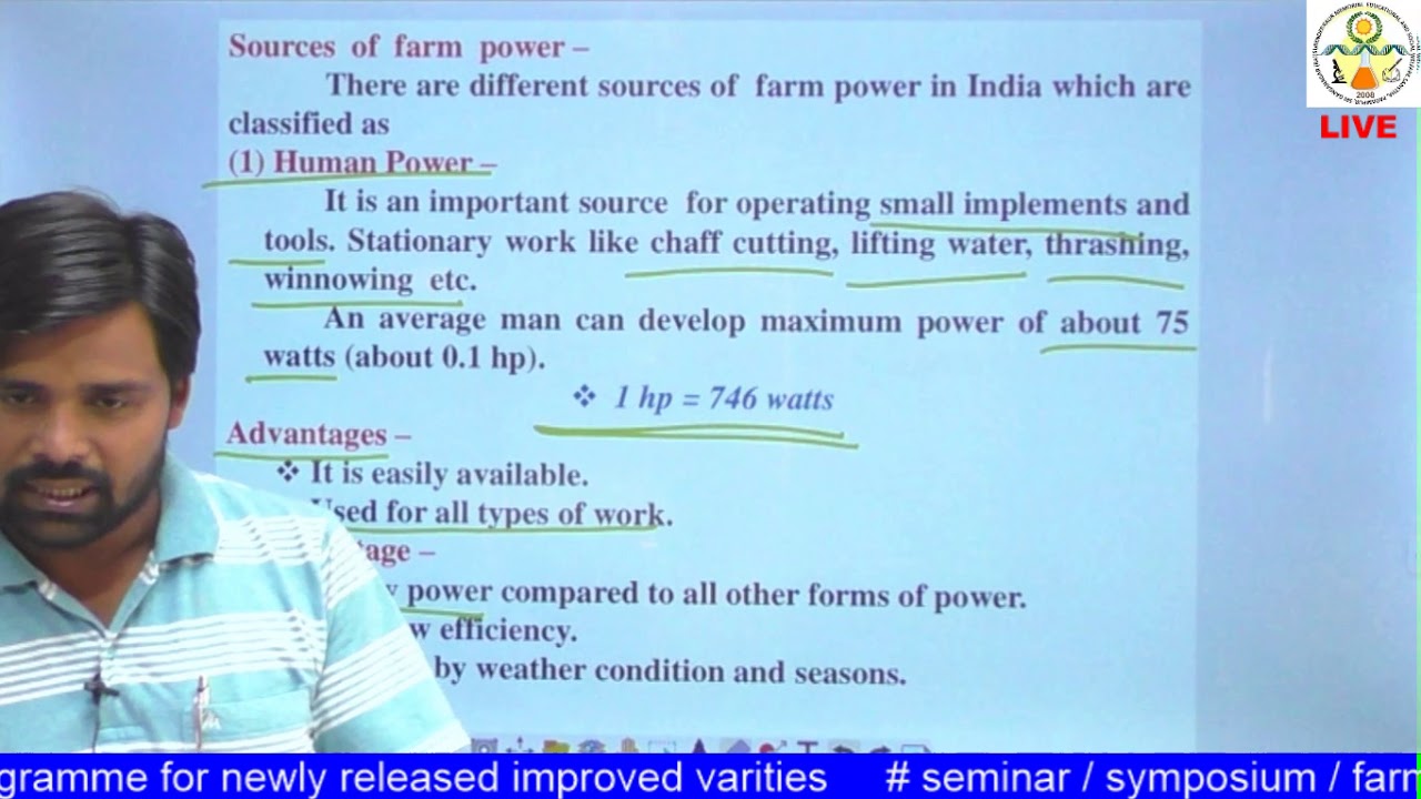 AENGG - 211 Lecture 1 :Farm Machinery and Power