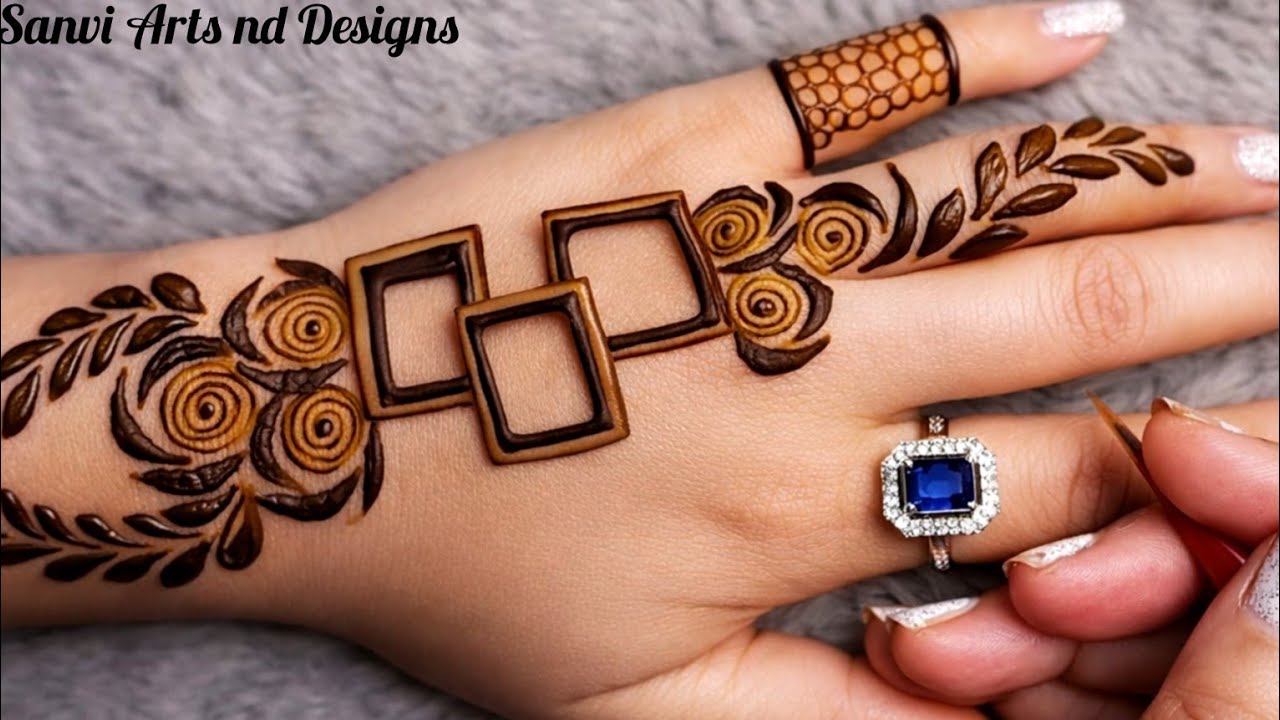 Very Simple Unique Stylish Mehndi Design for Back Hand||New Easy mehndi design||Mehndi ka design 