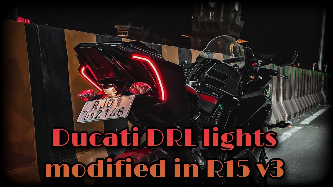 Ducati DRL lights and caliper modification in my R15v3 🔥 😲 🫨 🫢 Unexpected Look ♥️