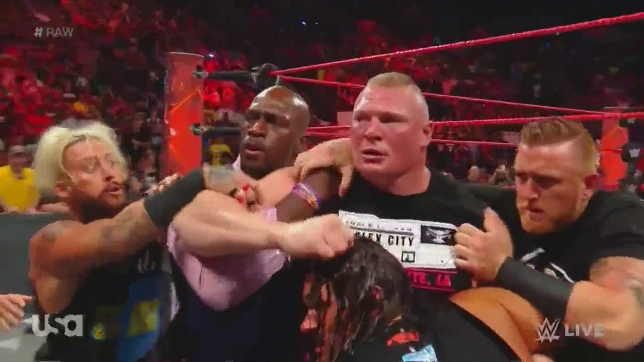 WWE Serious FiGht ... Brock Lesnar Vs Samoa Joe ,,Real Fight ..