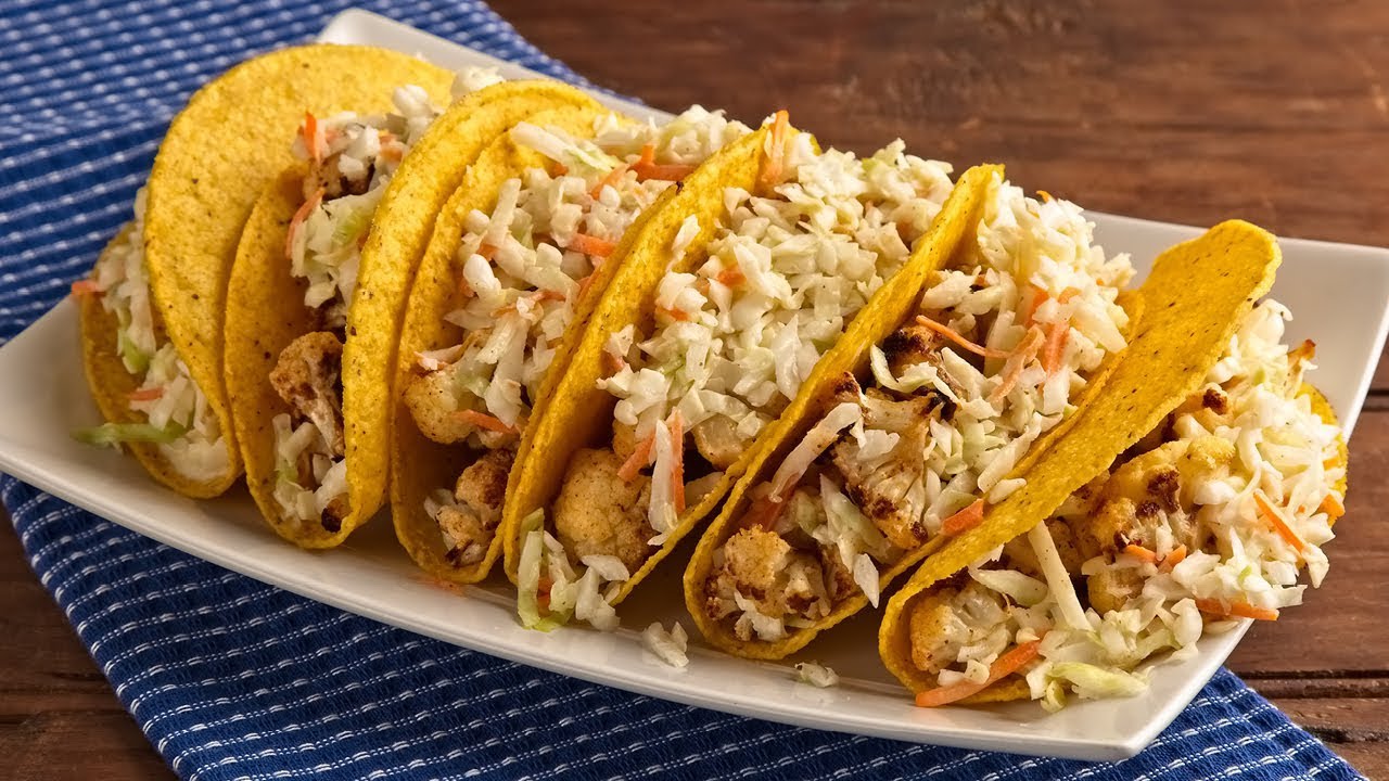 Cauliflower Tacos with Creamy Coleslaw