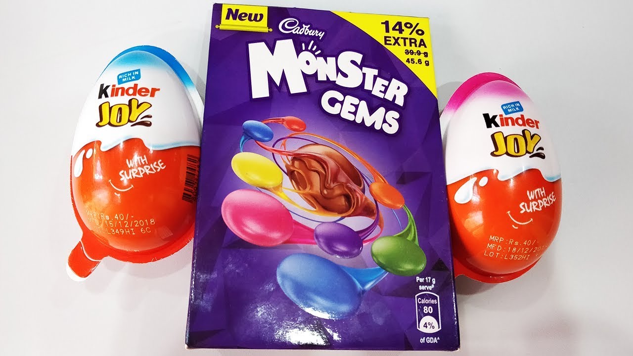 New Cadbury MONSTER GEMS A Bigger Gems inside and KINDER JOY.