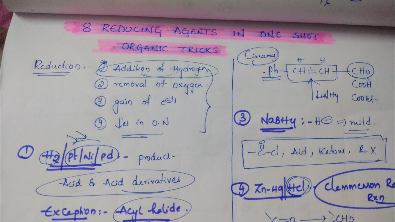 8 different Reducing Agents in one Shot ( Organic Tricks)